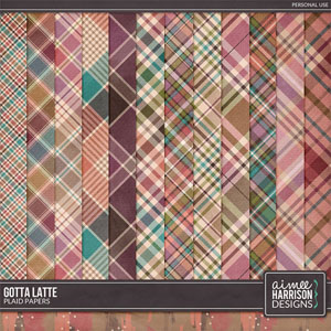 Gotta Latte Plaid Papers by Aimee Harrison