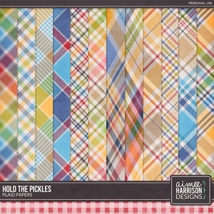 Hold the Pickles Plaid Papers by Aimee Harrison