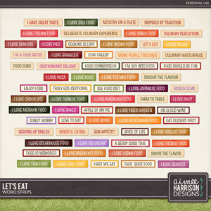 Let's Eat Word Strips by Aimee Harrison