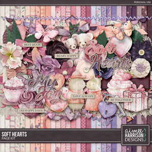 Soft Hearts Page Kit by Aimee Harrison
