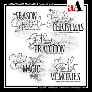 Holiday WordART Clusters No 2