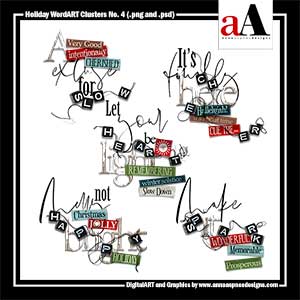 Holiday WordART Clusters No 4