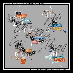 Spindrift WordART Clusters No 1