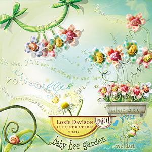 Baby Bee Garden Word Art