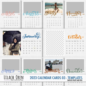 2023 Calendar Pocket Cards Templates
