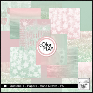 Duotone 1 Papers hand drawn by Christine Art 