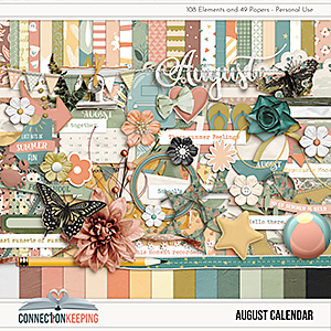 Digital Scrapbook Pack, September Calendar Kit by Connection Keeping