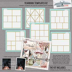 Digital Scrapbook Pack | Yearbook 01 Templates by Connection Keeping |  Oscraps