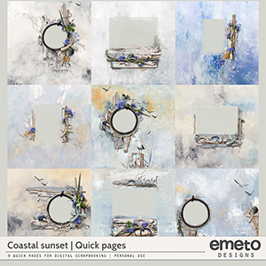 Coastal Sunset Quick Pages by emeto designs