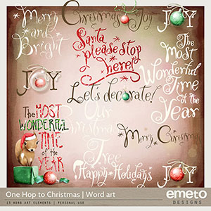 One Hop to Christmas - Word Art
