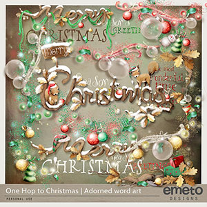 One Hop to Christmas - Adorned Word Art