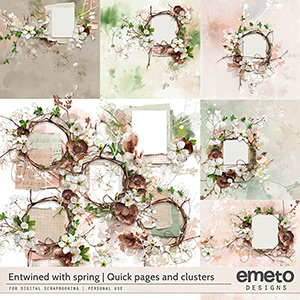 Entwined With Spring Quick Pages and Clusters by Emeto Designs