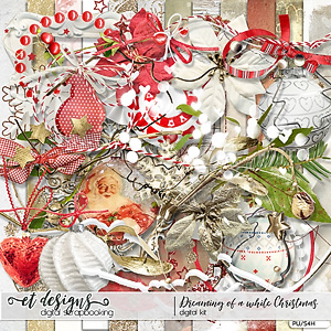 Dreaming of a white Christmas kit & Wordart pack by et designs