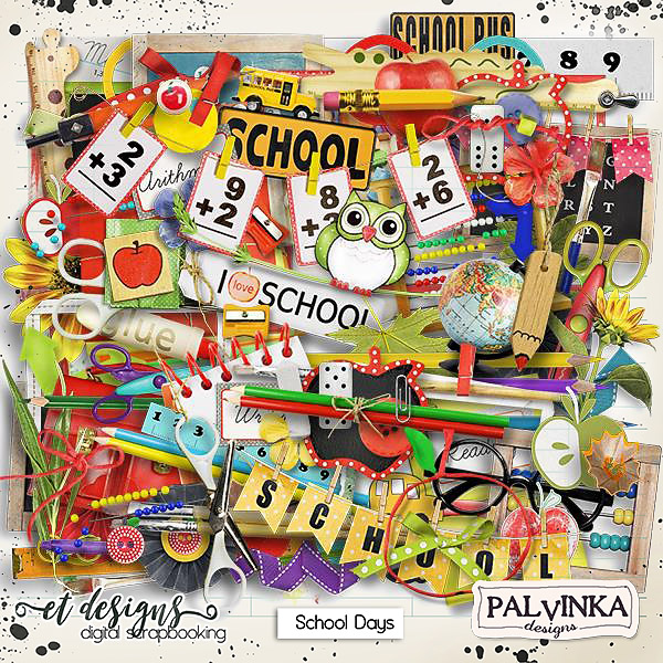 School Days kit & blackboards & alpha