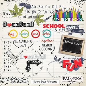 School Days Word Art