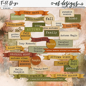 Fall Days Text Lables by et designs
