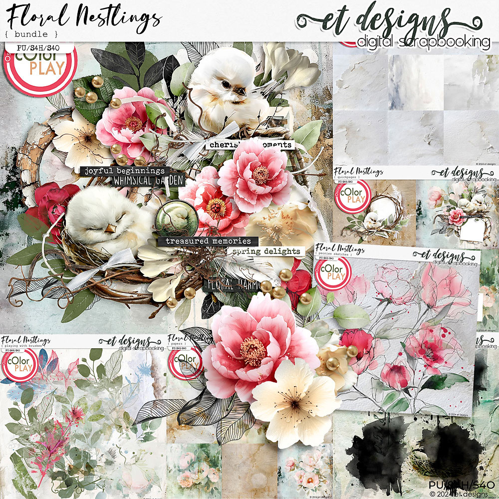 Floral Nestlings Bundle by et designs