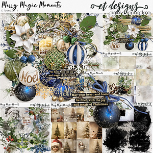 Digital Scrapbook Pack, Vintage Christmas Clusters by Lilach Oren