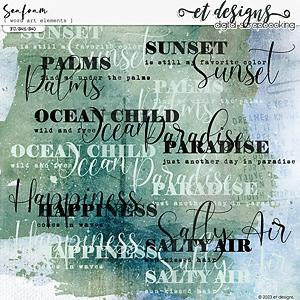 Seafoam Word Art Elements by et designs