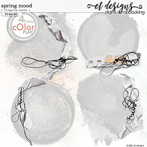 Spring Mood Clipping Masks & Stitched Torn Pieces of Papers
