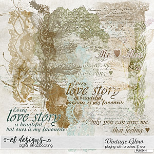 Vintage Glow Playing with Brushes and WordArt