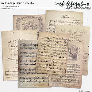 CU Vintage Music Sheets by et designs