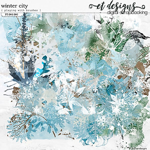 Winter City Playing with Brushes