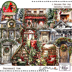 A Season for Joy {Holiday Scenes} by Mixed Media by Erin and Scrapbookcrazy Creations by Robyn 