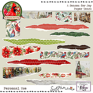 A Season for Joy {Torn Paper} by Mixed Media by Erin and Scrapbookcrazy Creations by Robyn