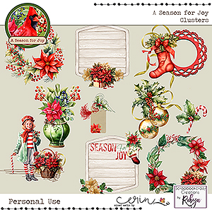 A Season for Joy {Clusters} by Mixed Media by Erin and Scrapbookcrazy Creations by Robyn
