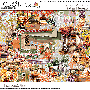 Autumn Comforts: Extra Elements by Mixed Media by Erin 