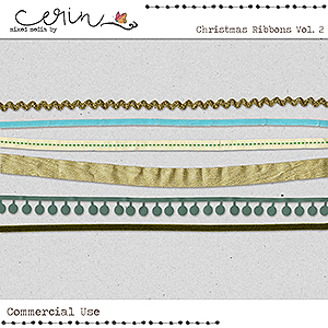 Christmas Ribbons Vol 2 (CU) by Mixed Media by Erin