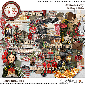 Comfort & Joy {Collage Bits} by Mixed Media by Erin