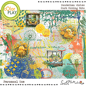 Dandelion Wishes {Mark Making Bits} by Mixed Media by Erin