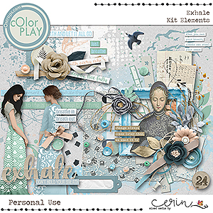 Exhale {Kit Elements} by Mixed Media by Erin