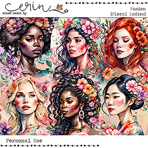 Fusion {Floral Ladies Vol 1} by Mixed Media by Erin 