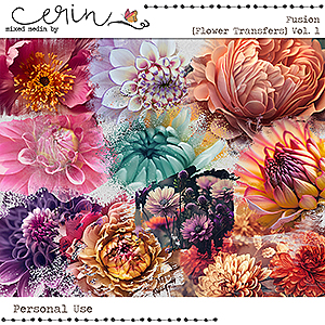 Fusion {Flower Transfers Vol 1} by Mixed Media by Erin