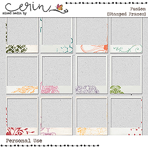 Fusion {Stamped Frames} by Mixed Media by Erin