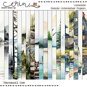 Lakeside: Scenic Watercolor Paper by Mixed Media by Erin