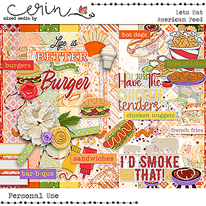 Lets Eat: American Food {Mini Kit} by Mixed Media by Erin