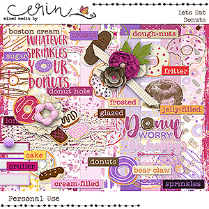 Lets Eat: Donuts {Mini Kit} by Mixed Media by Erin