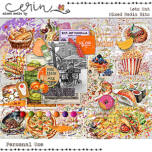 Lets Eat {Mixed Media Bits} by Mixed Media by Erin
