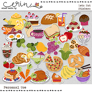 Lets Eat {Stickers} by Mixed Media by Erin