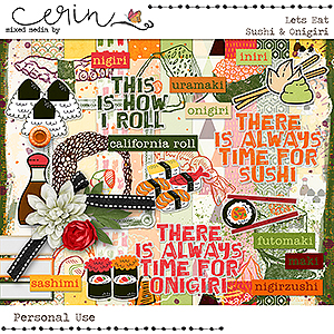 Lets Eat: Sushi & Onigiri {Mini Kit} by Mixed Media by Erin