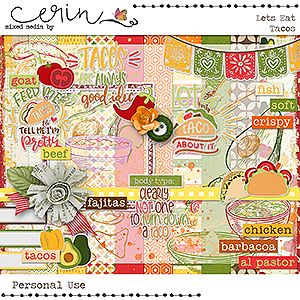Lets Eat: Tacos {Mini Kit} by Mixed Media by Erin
