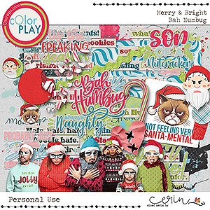 Merry & Bright {Bah Humbug} by Mixed Media by Erin