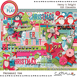 Merry & Bright {Kit Elements} by Mixed Media by Erin
