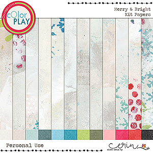 Merry & Bright {Kit Papers} by Mixed Media by Erin