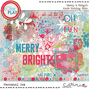 Merry & Bright {Mark Making Bits} by Mixed Media by Erin