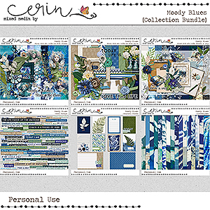 Moody Blues {Collection Bundle} by Mixed Media by Erin